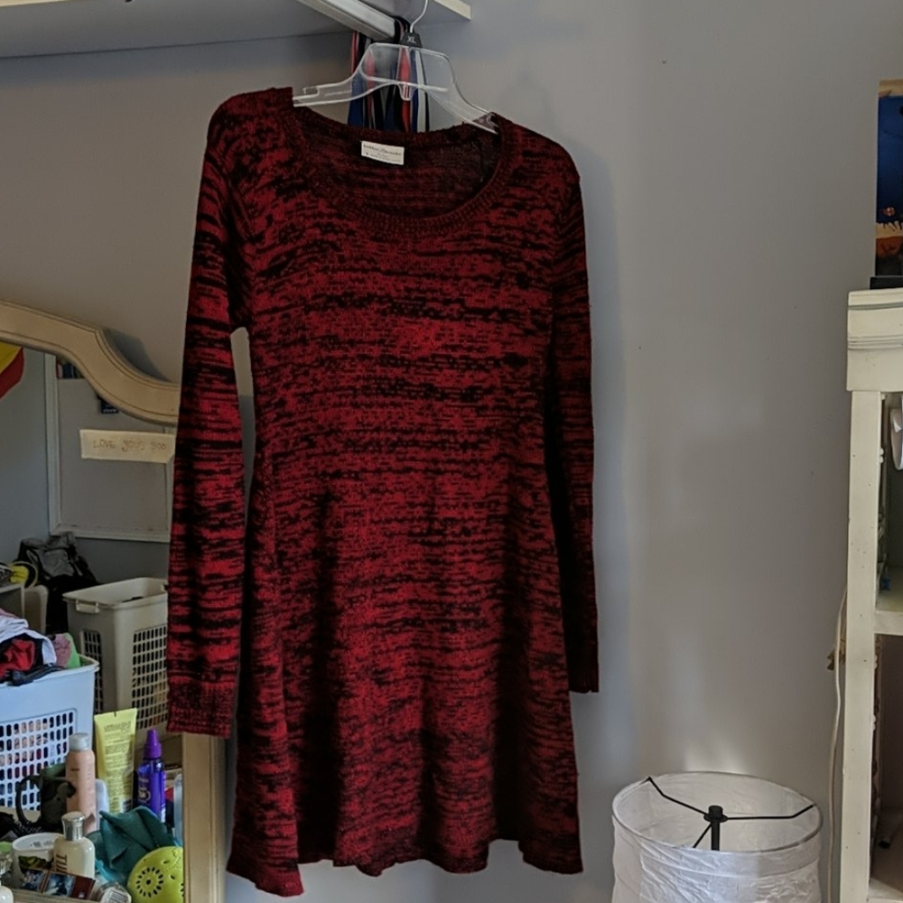 Red sweater dress